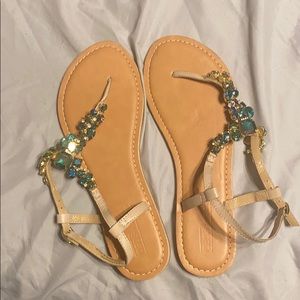 Green design sandals